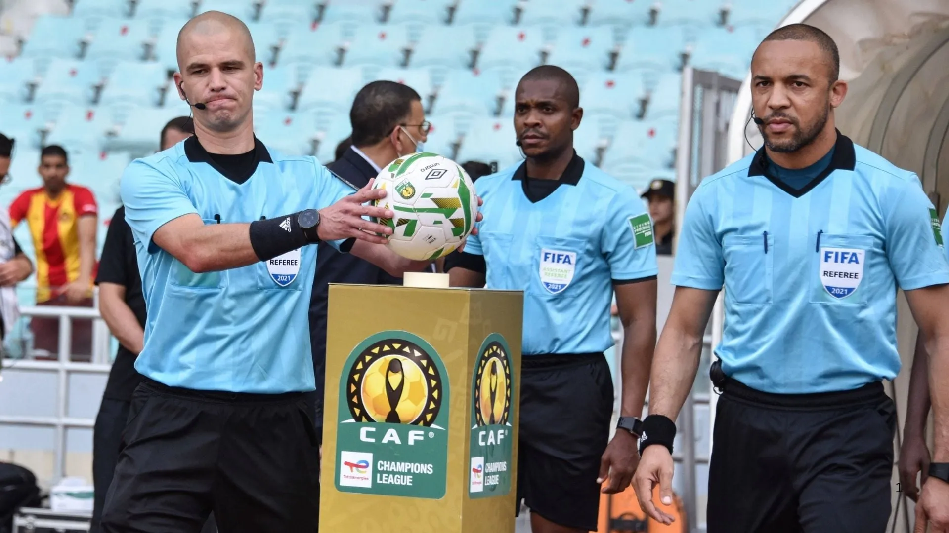 SA referee Zakhele Siwela (right) will work on 2026 World Cup matches.