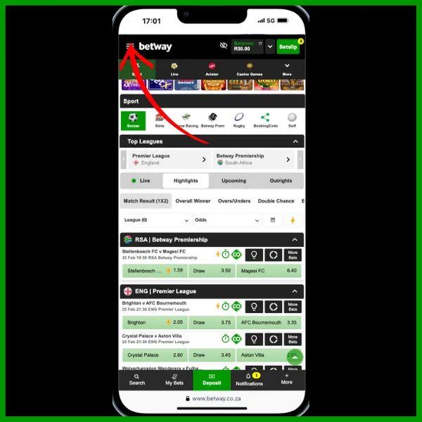 how to place bets on betway account