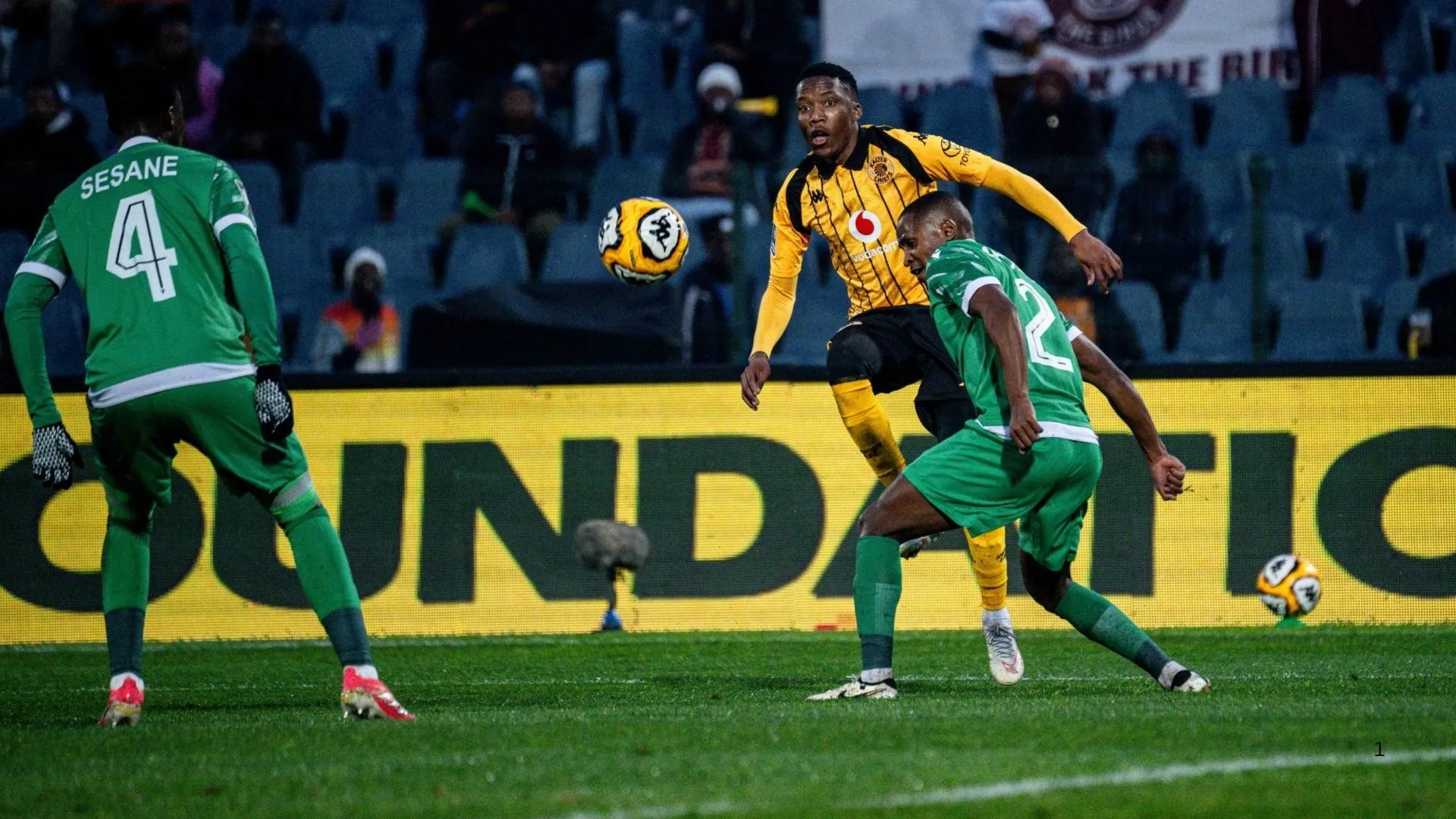 Pule Mmodi of Kaizer Chiefs playing against Siwelele FC.