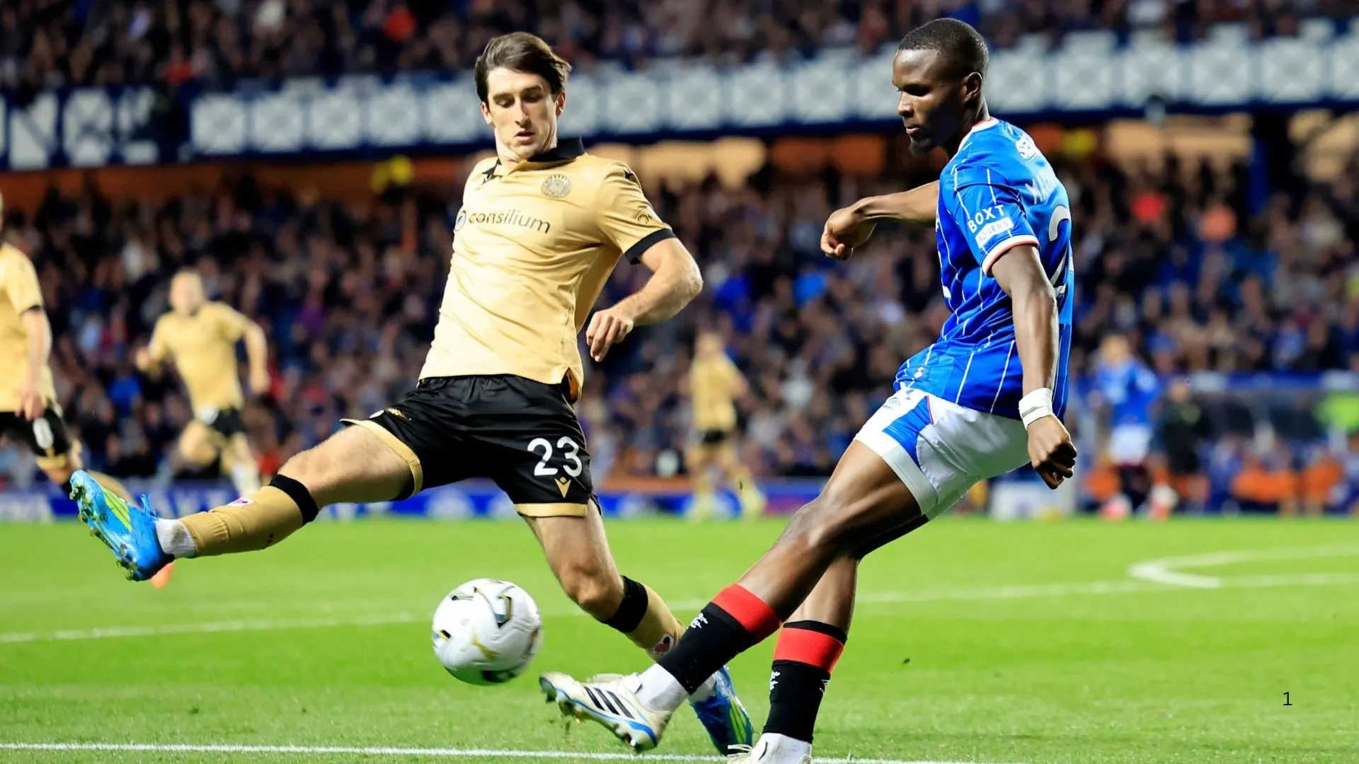 Bafana defender Olwethu Makhanya playing for Rangers against St Mirren.