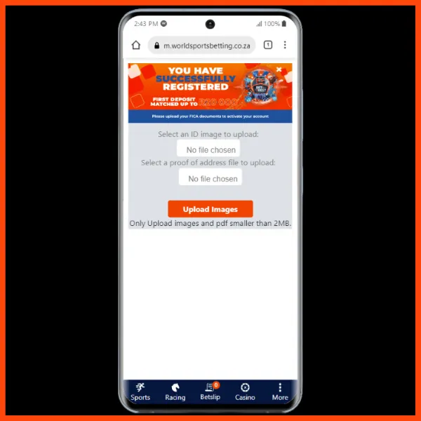 WSB registration successful