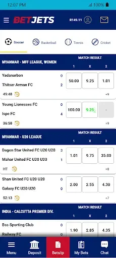 BetJets live sports page
