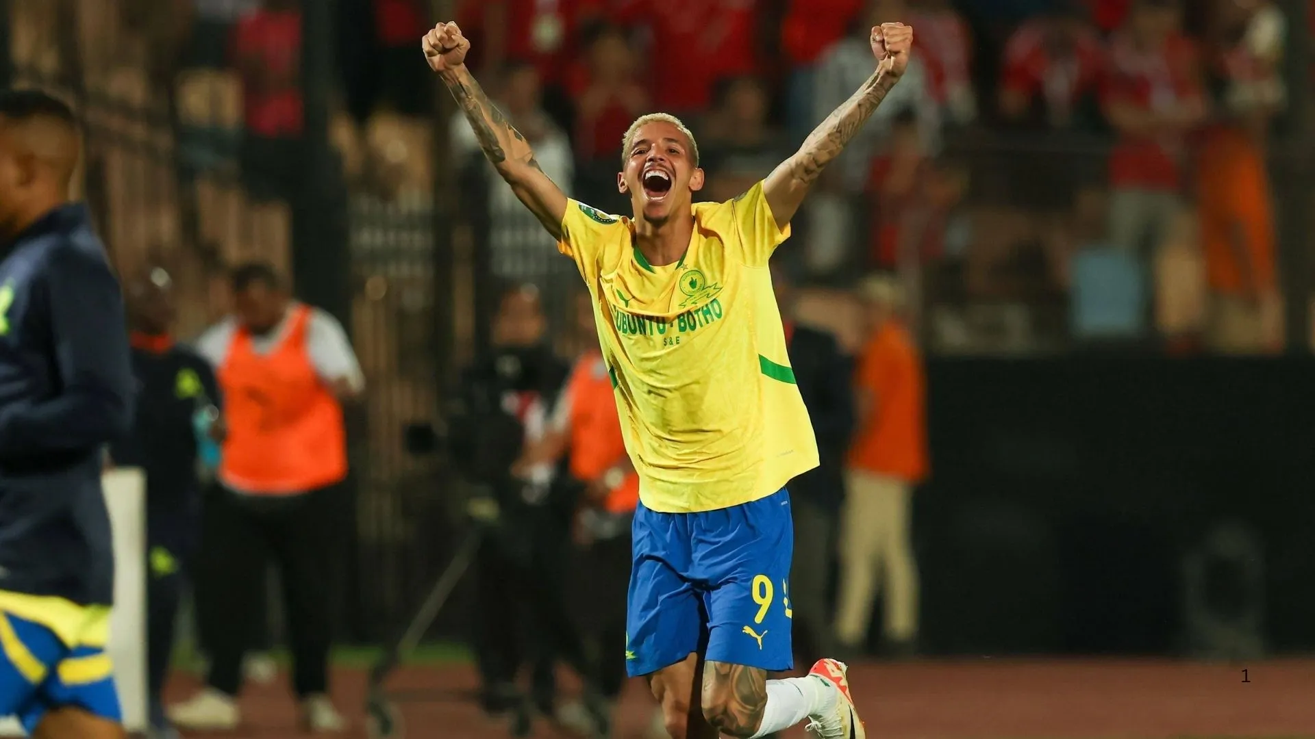 Mamelodi Sundowns forward Arthur Sales celebrates.