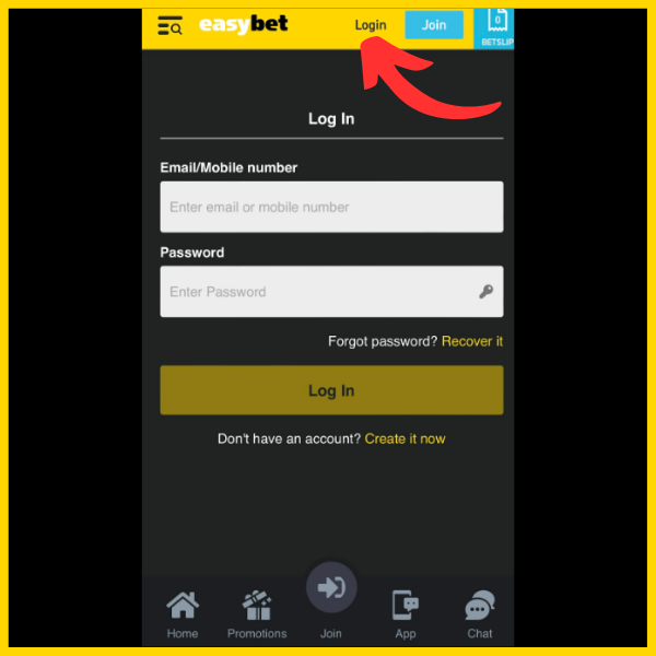 Easybet app login