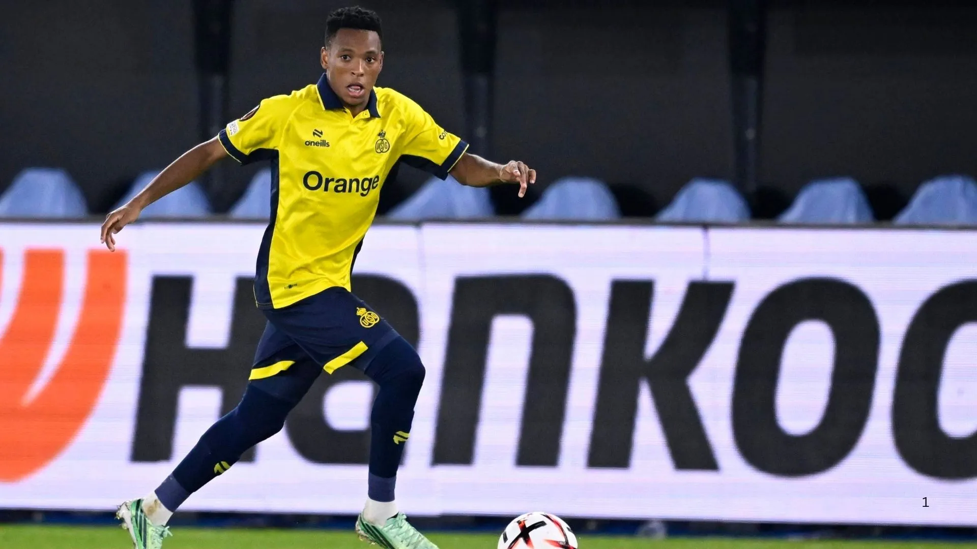 Relebohile Mofokeng playing in the Europa League against Real Sociedad.