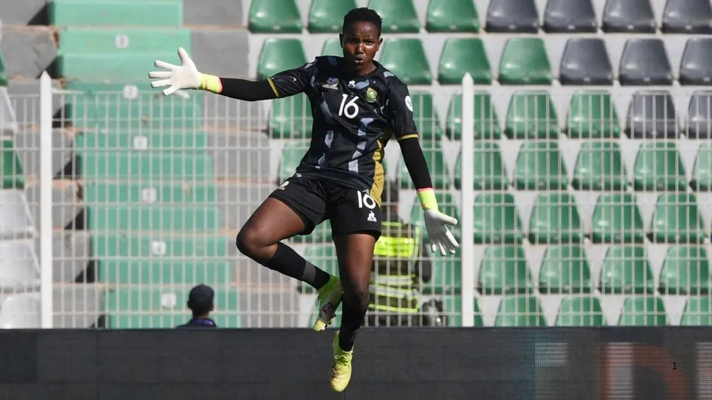 Banyana Banyana goalkeeper Andile Dlamini at WAFCON 20224. Photo – SAFA media