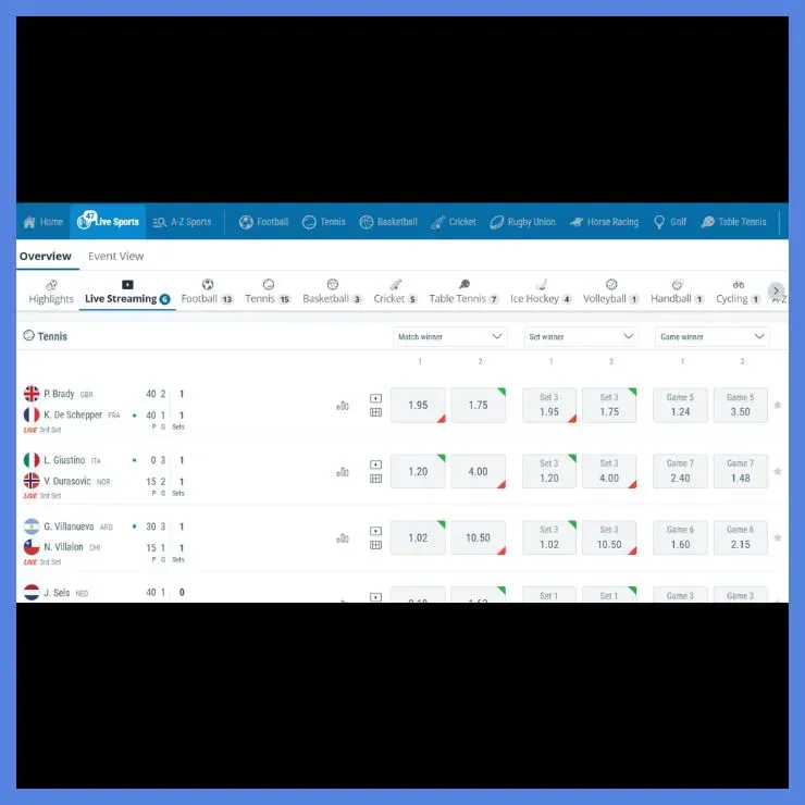 Sportingbet Live Stream Tab