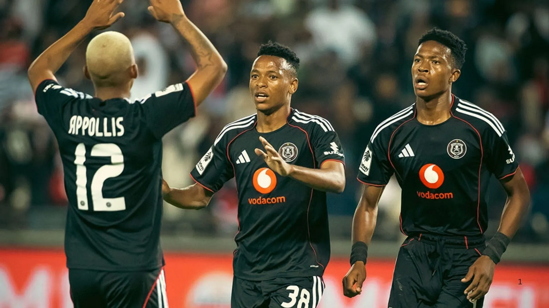 Oswin Appollis, Rele Mofokeng and Yanela Mbuthuma of Orlando Pirates