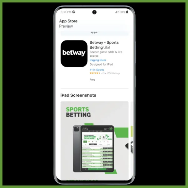 Betway app for iOS