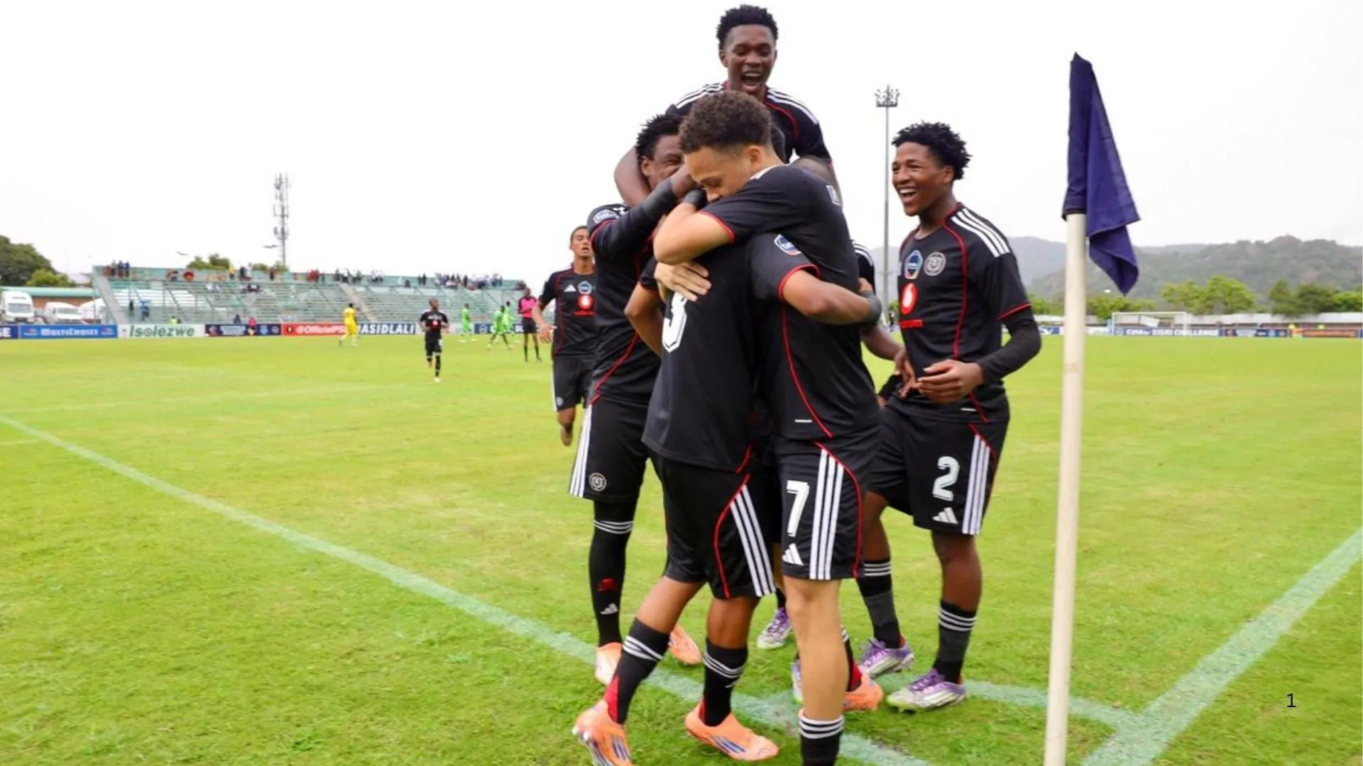 Orlando Pirates celebrate a win in the DStv Diski Challenge. Photo Asidilali