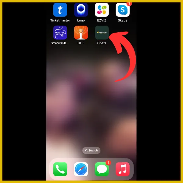 Gbets App icon on an Android device homepage.