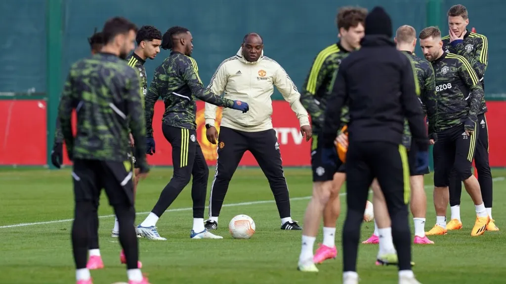 Benni McCarthy during his session with Manchester United