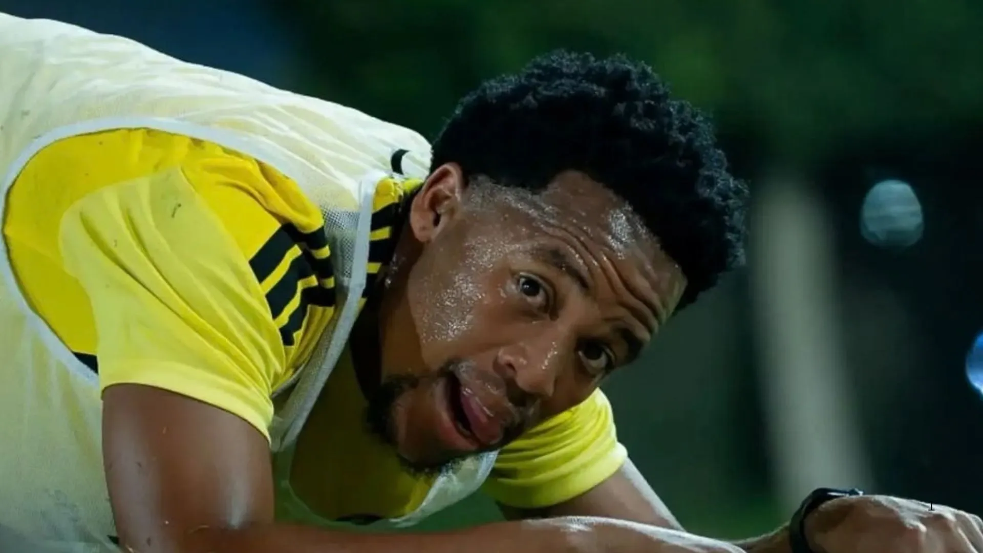 Lebone Seema in training with Bafana Bafana.