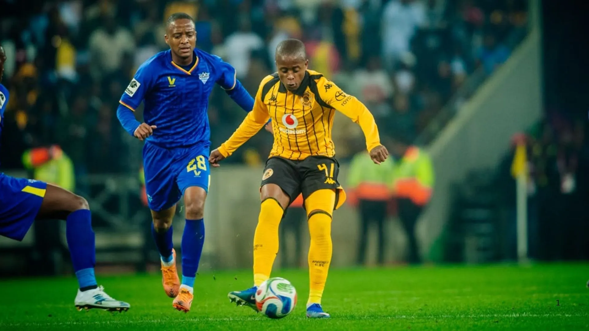 Wandile Duba playing for Kaizer Chiefs against Kruger United.