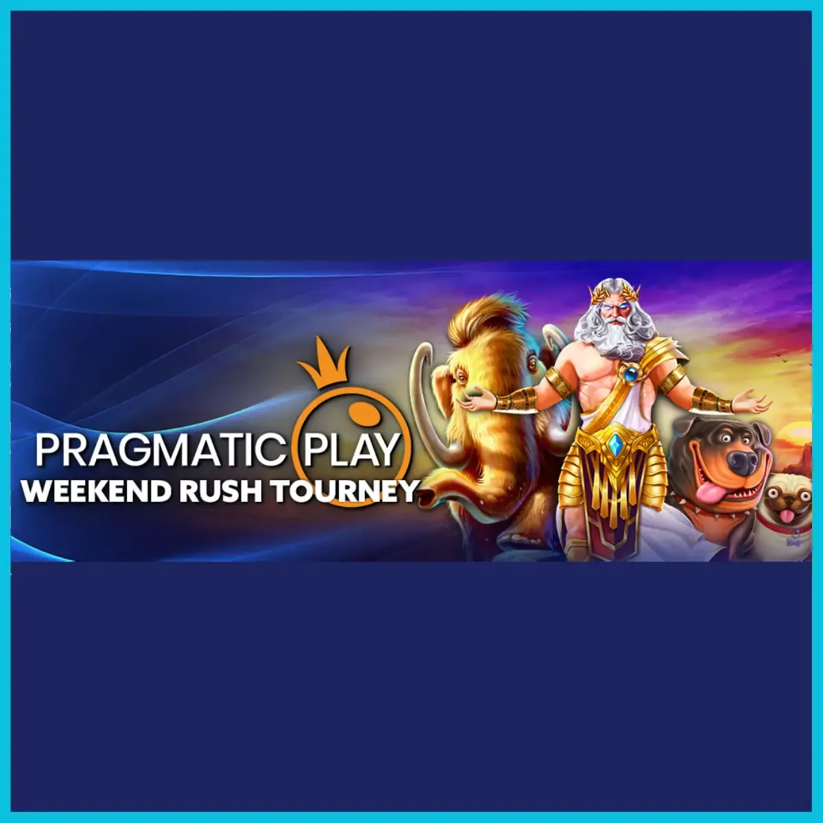 Lulabet Weekend Rush Tourney promotional banner depicting popular Pragmatic Play games like Gates of Oympus.