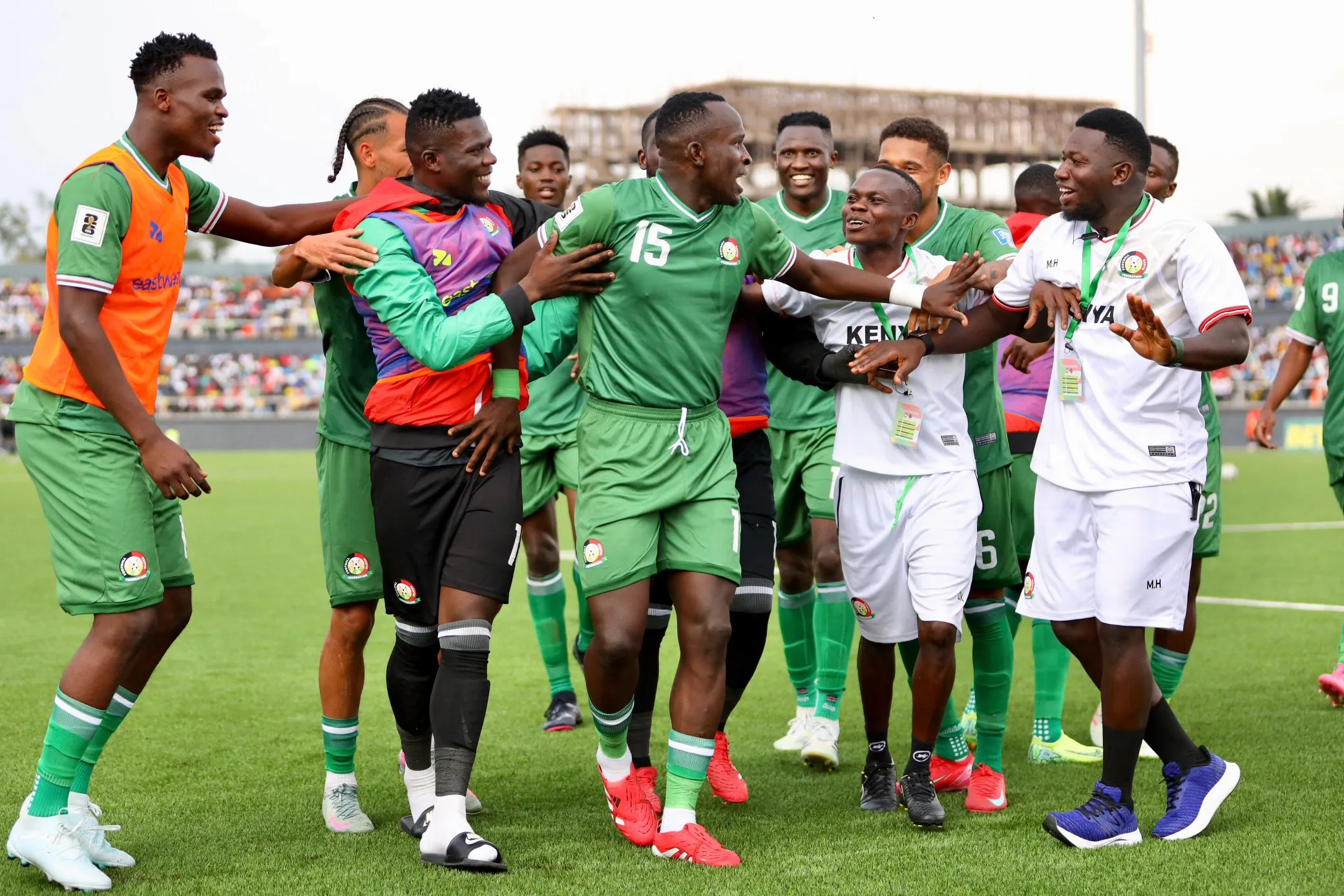 Harambee Stars players celebrate