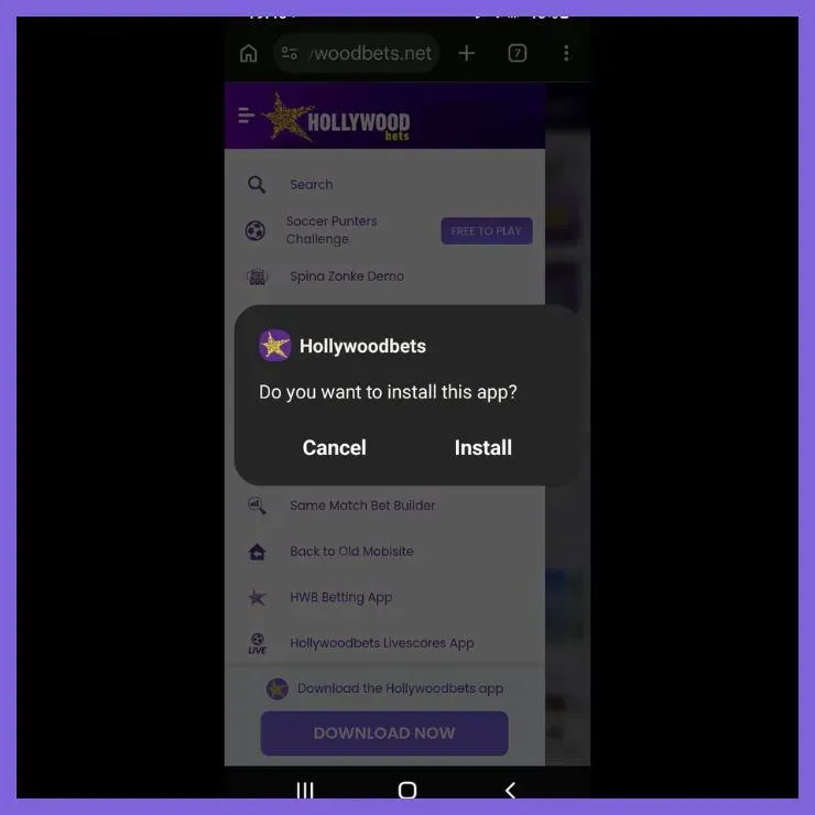 Hollywoodbets app download APK via the DOWNLOAD NIW button on the official website.