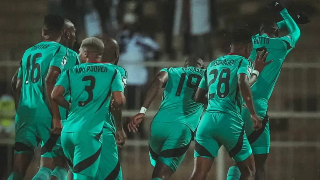Orlando Pirates celebrate a goal against Sekhukhune