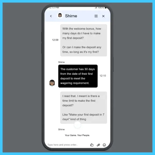Firstbet bonus live chat test asking about the time-limit for depositing