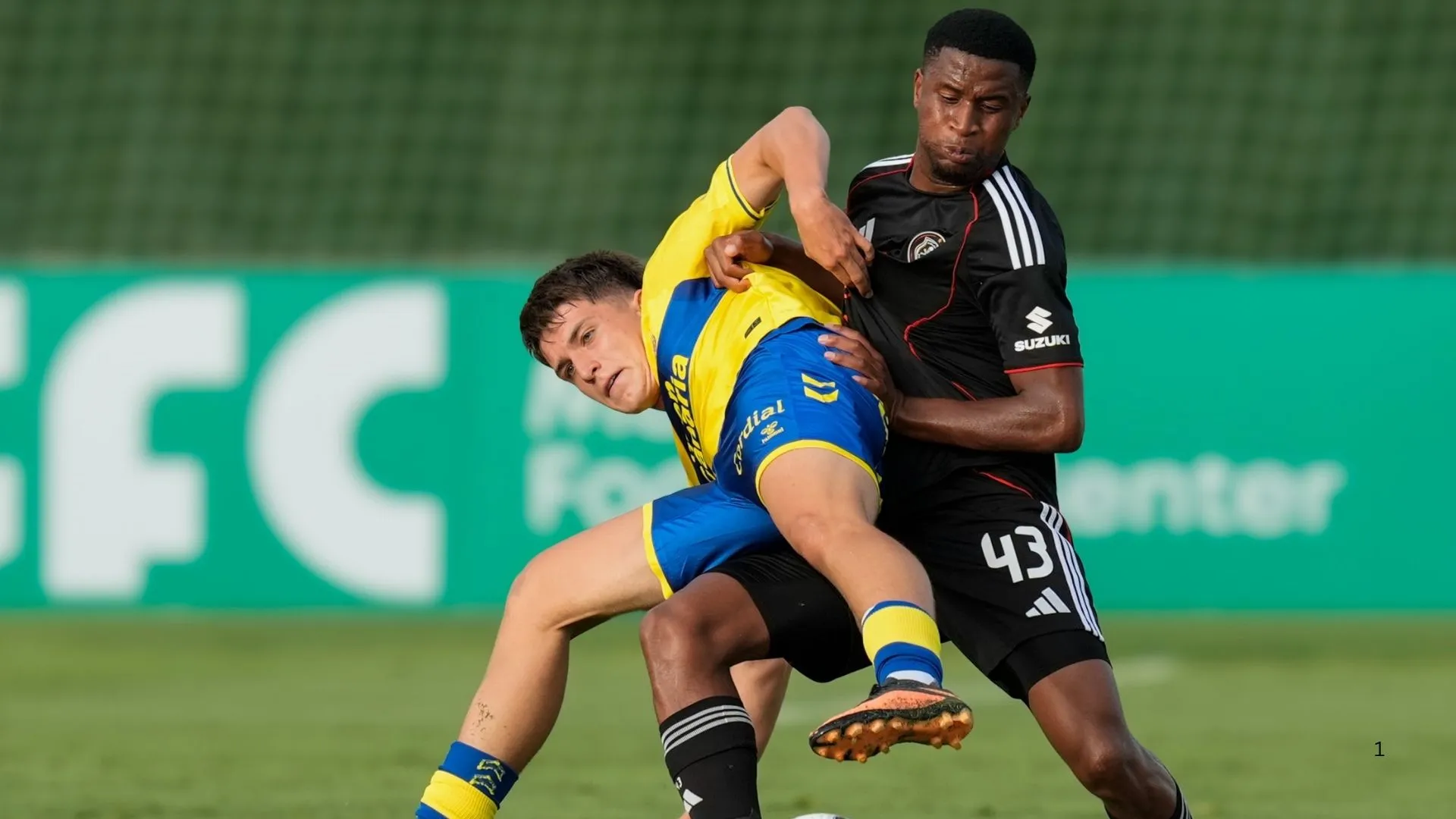 Mpho Chabatsane of Orlando Piates playing against Las Palmas.