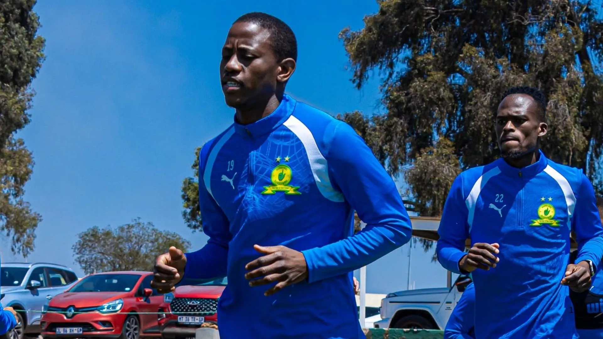 Thabo Cele in training at Mamelodi Sundowns.