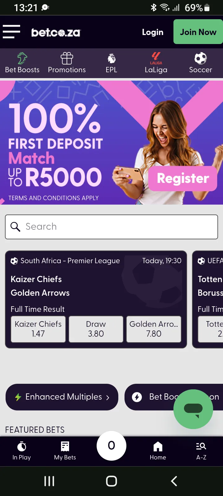 Bet.co.za App Shortcut Homescreen