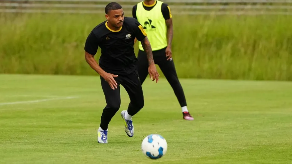 Lyle Foster in training with Bafana Bafana. Photo &ndash; SAFA
