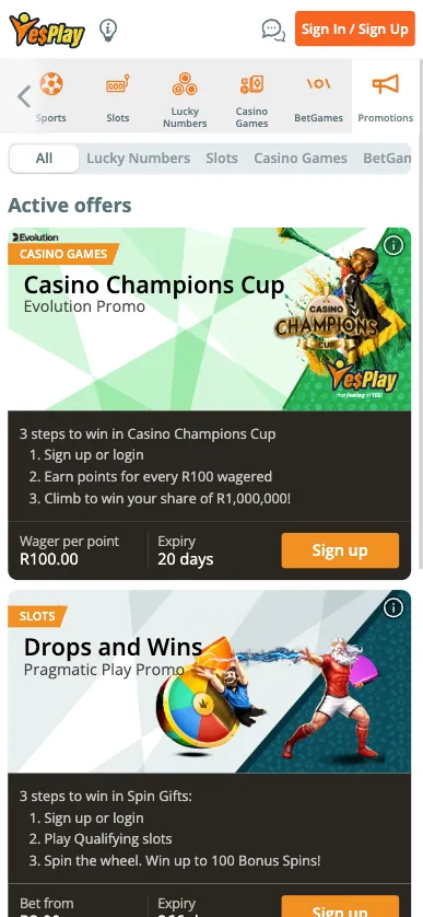 YesPlay casino world cup promotion