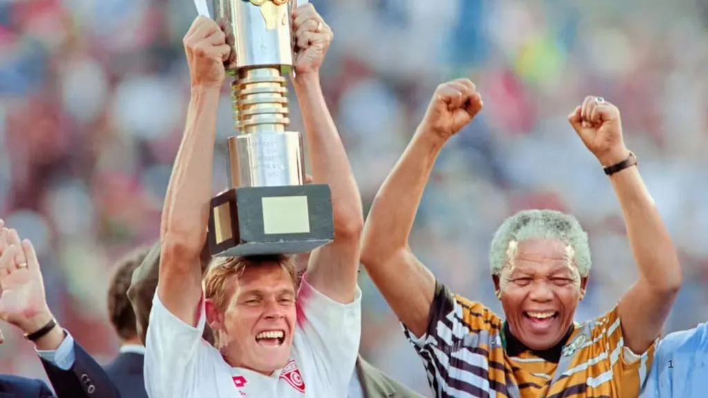 Neil Tovey lifts AFCON 1996 title for South Africa.