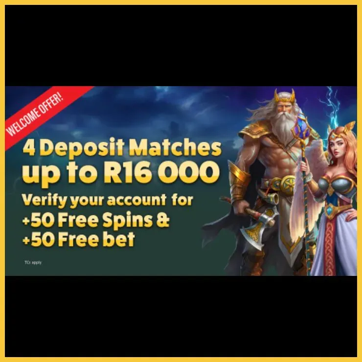 Gbets Welcome Bonus: R16,000 deposit match, R50 free bet and 50 free spins.