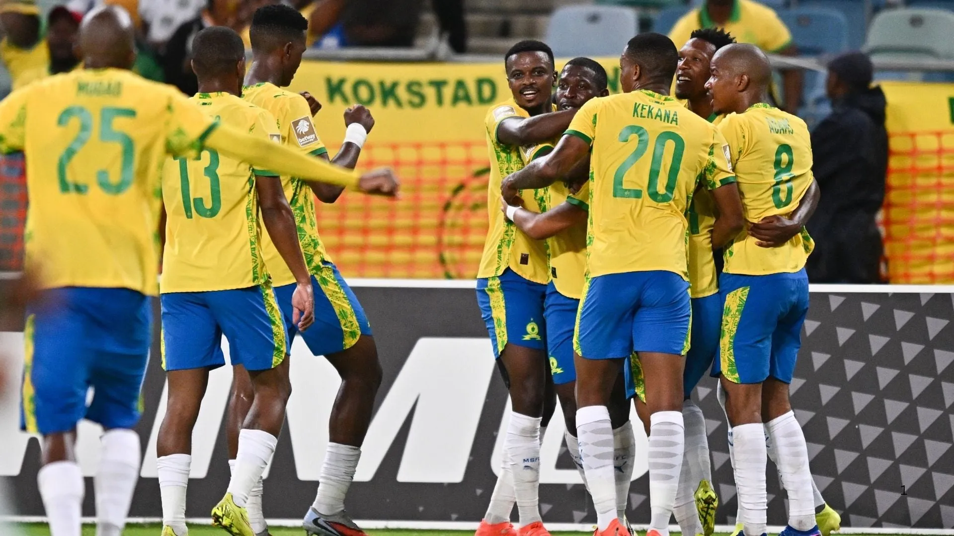 Mamelodi Sundowns players celebrate. Photo Mamelodi Sundowns