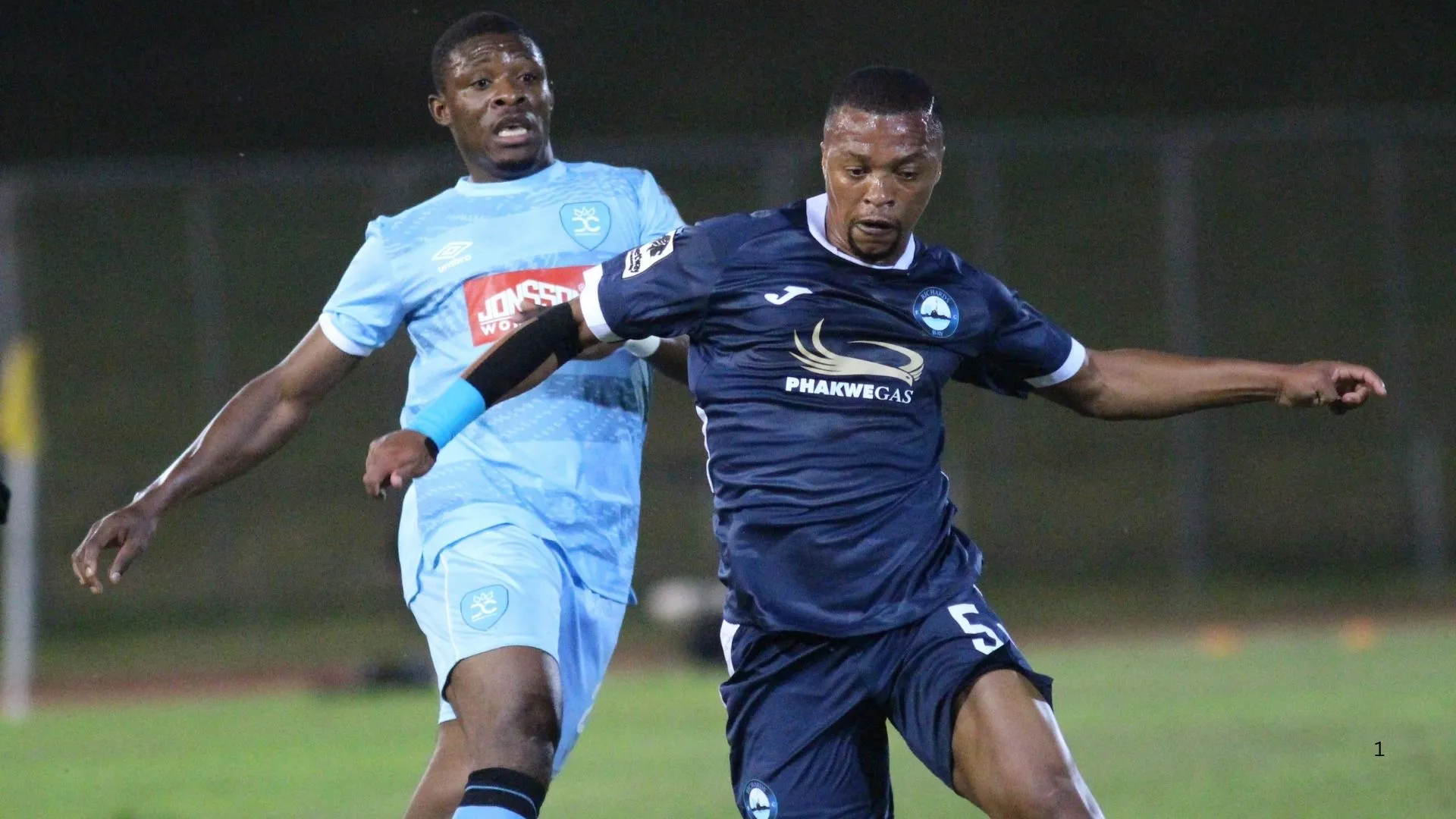 Thembela Sikhakhane of Richards Bay in action against Durban City.