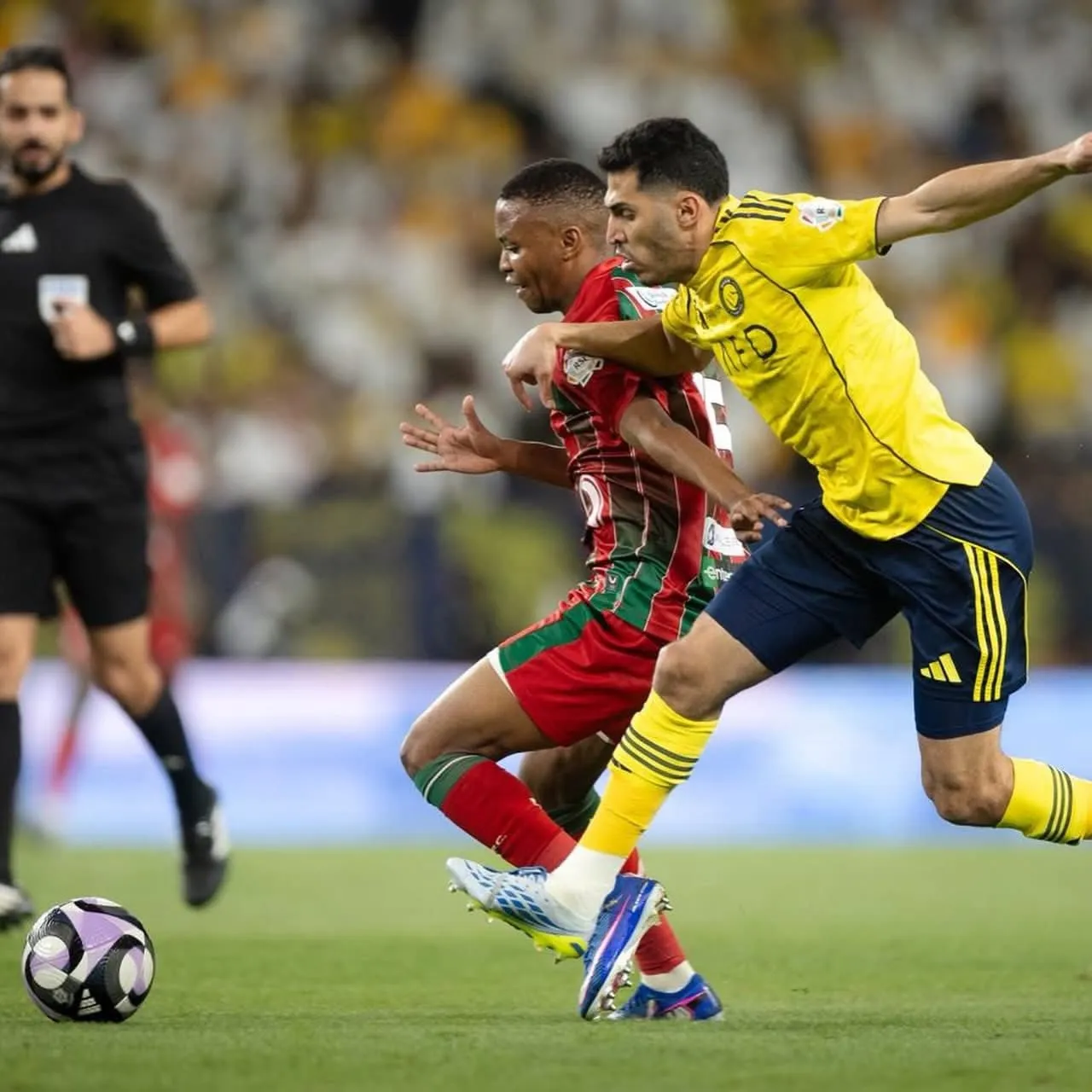 Mohau Nkota playing against Cristiano Ronaldo's Al Nassr