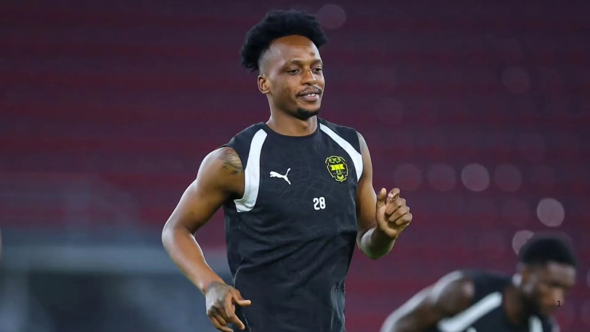 Patrick Maswanganyi training at Alkhaldiya Sports Club.