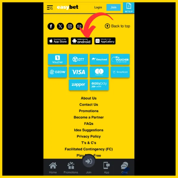 Easybet app download
