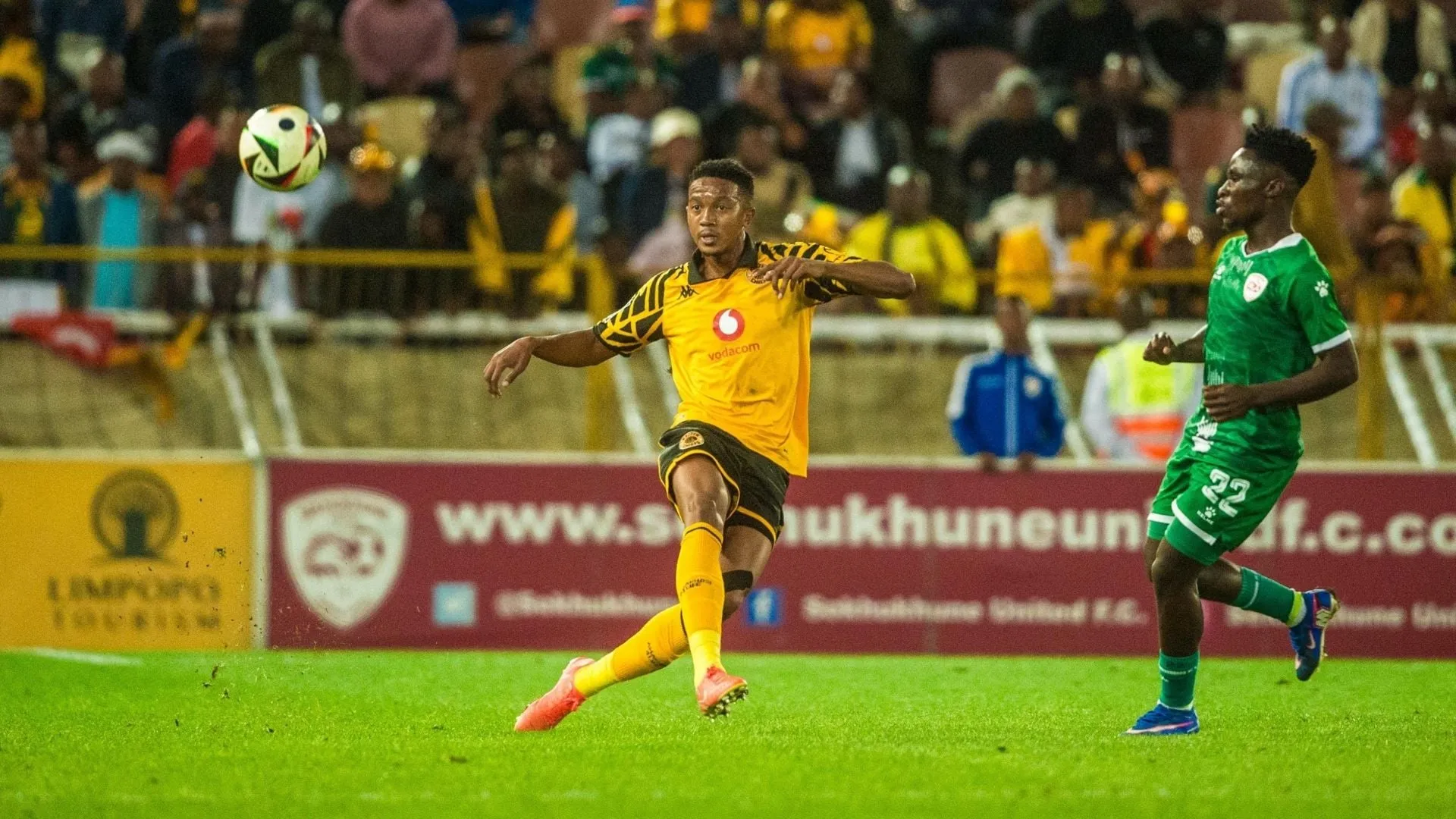 Given Msimango of Kaizer Chiefs in action against Sekhukhune United.