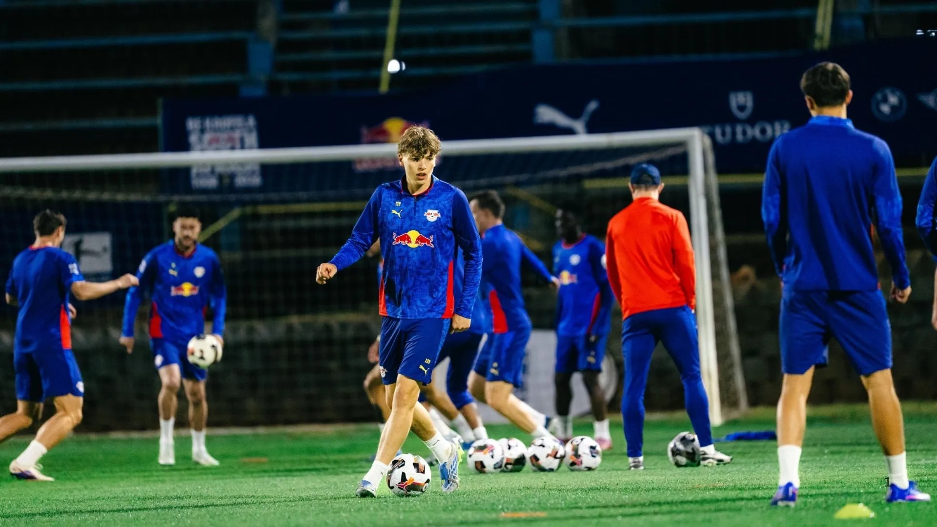 RB Leipzig training in Johannesburg for their match against Mamelodi Sundowns.