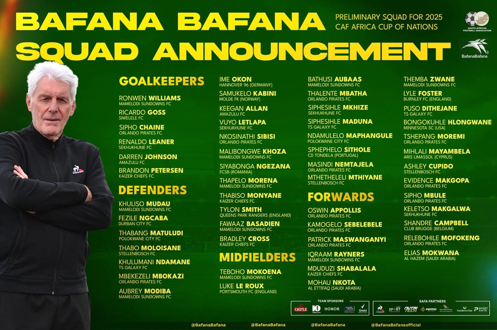 Bafana squad