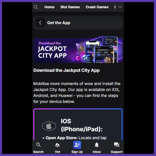 Jackpot City review of app