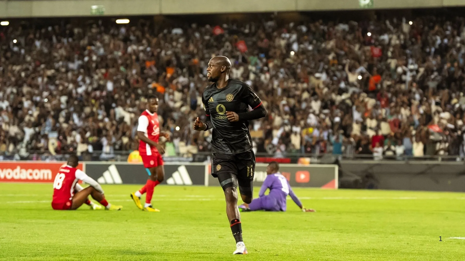 Evidence Makgopa after scoring against African Stars in the CAF Champions League.