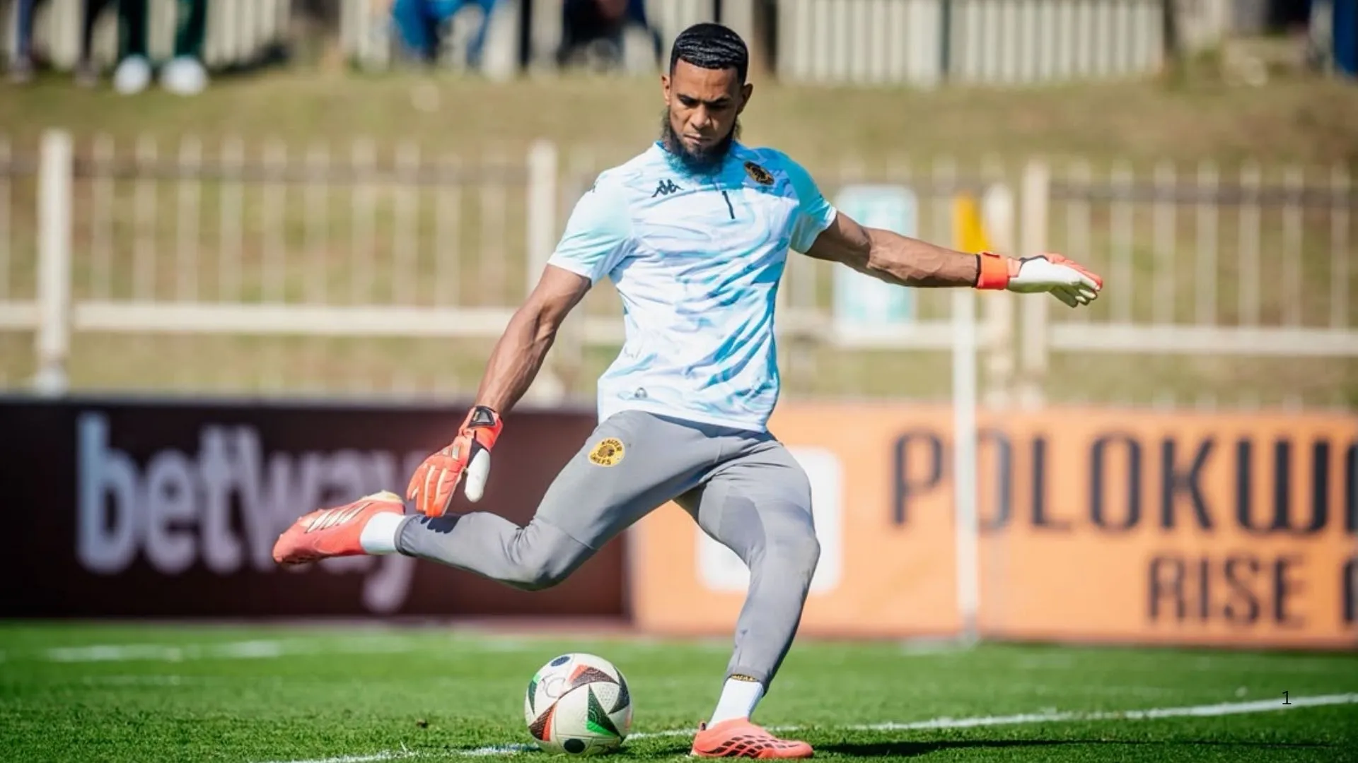 Brandon Petersen in training at Kaizer Chiefs.