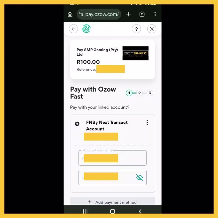 Betshezi Deposit with Ozow