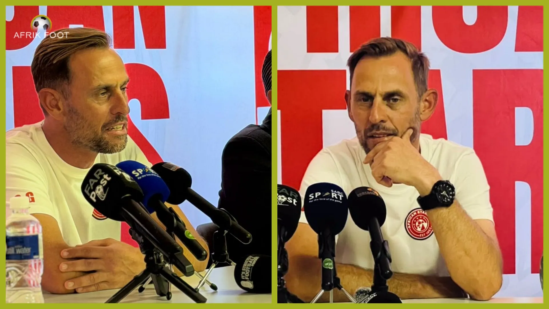 A picture of African Stars SC coach Gerald Guther ahead of Orlando Pirates game