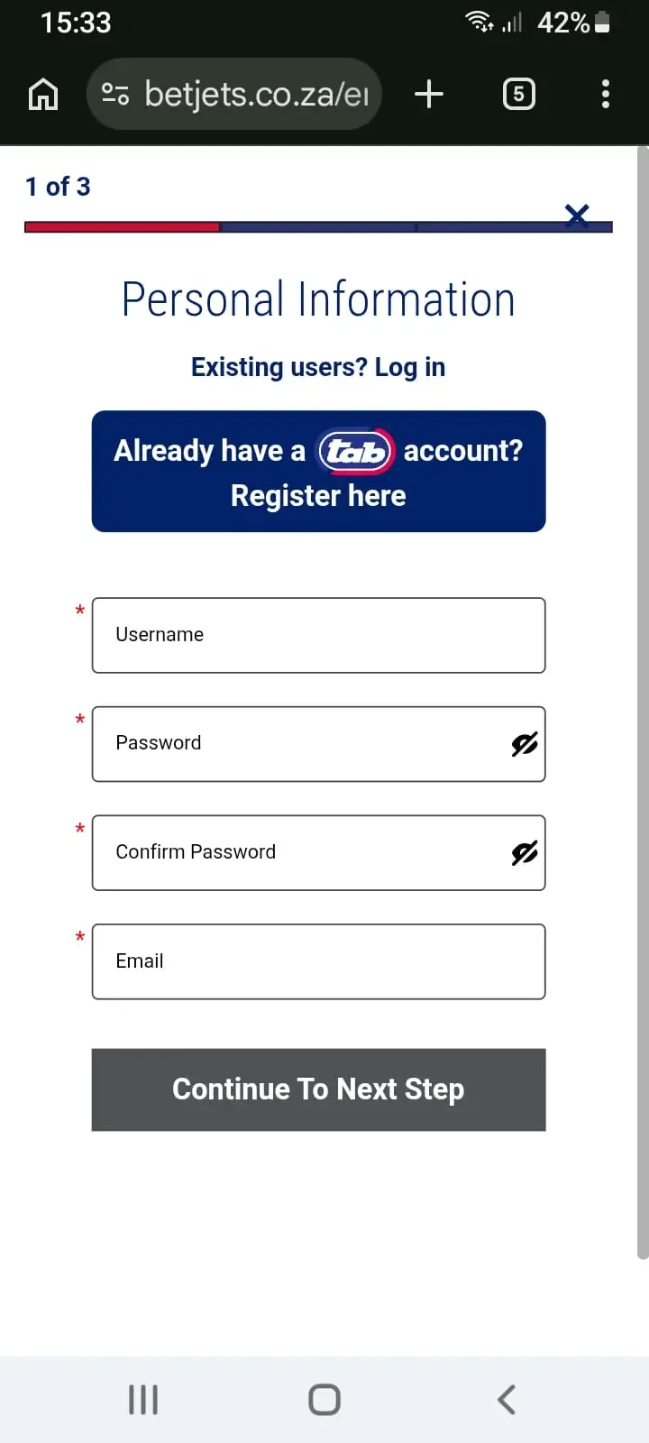 BetJets Reg Form Page 1
