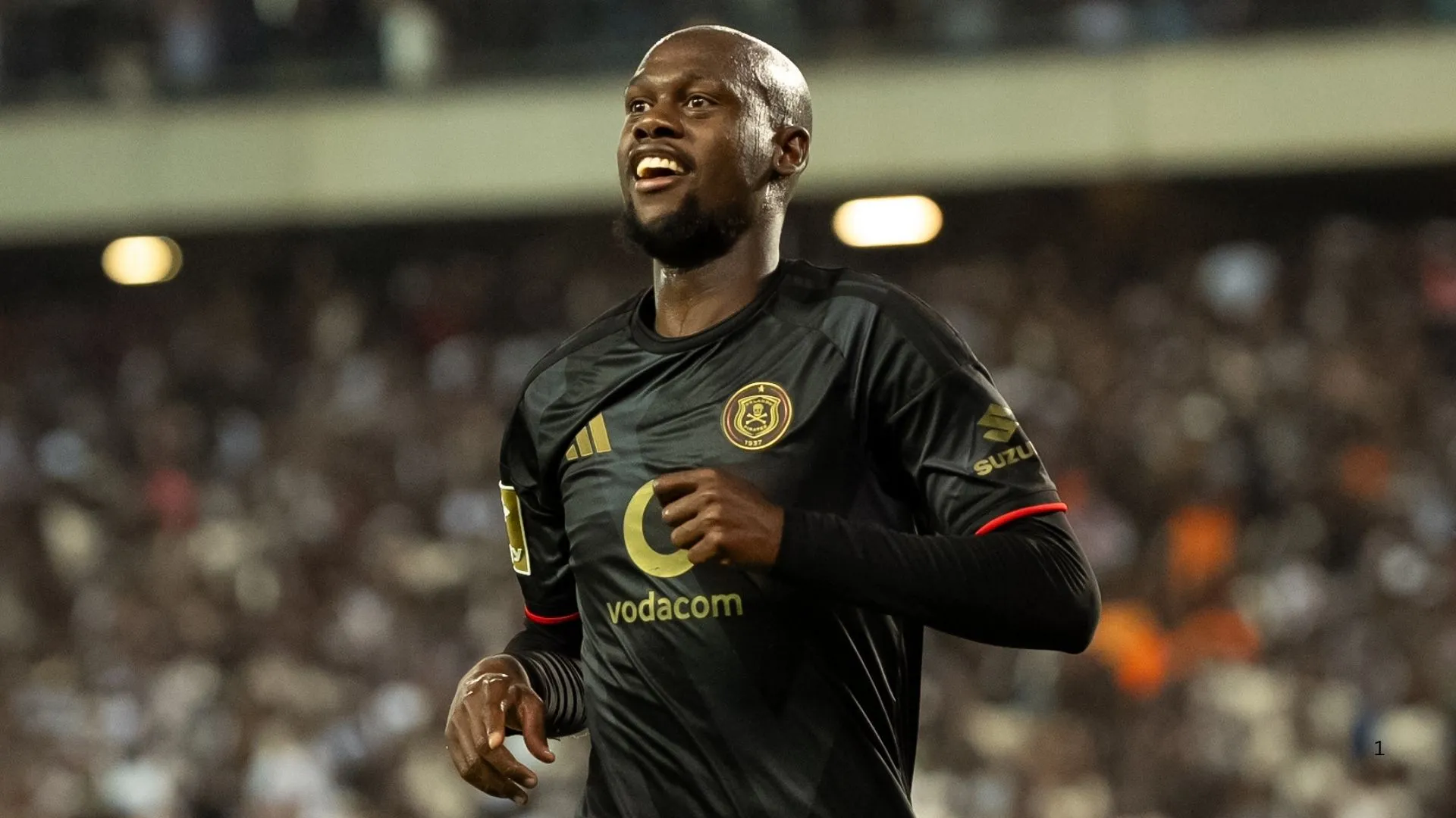 Evidence Makgopa of Orlando Pirates after scoring against African Stars.