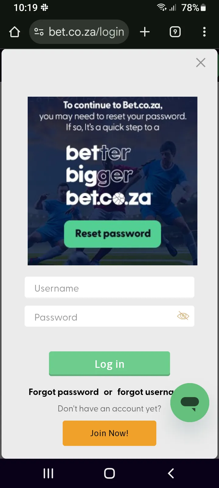 Bet.co.za Review Log In