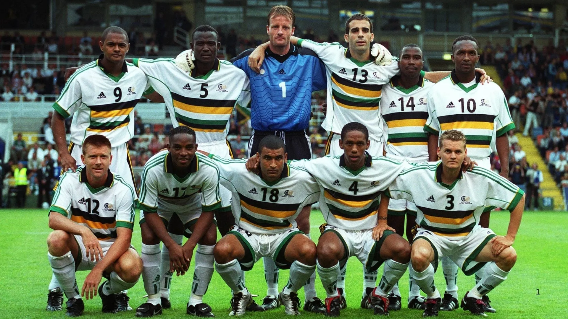 Bafana Bafana team photo in 2001.
