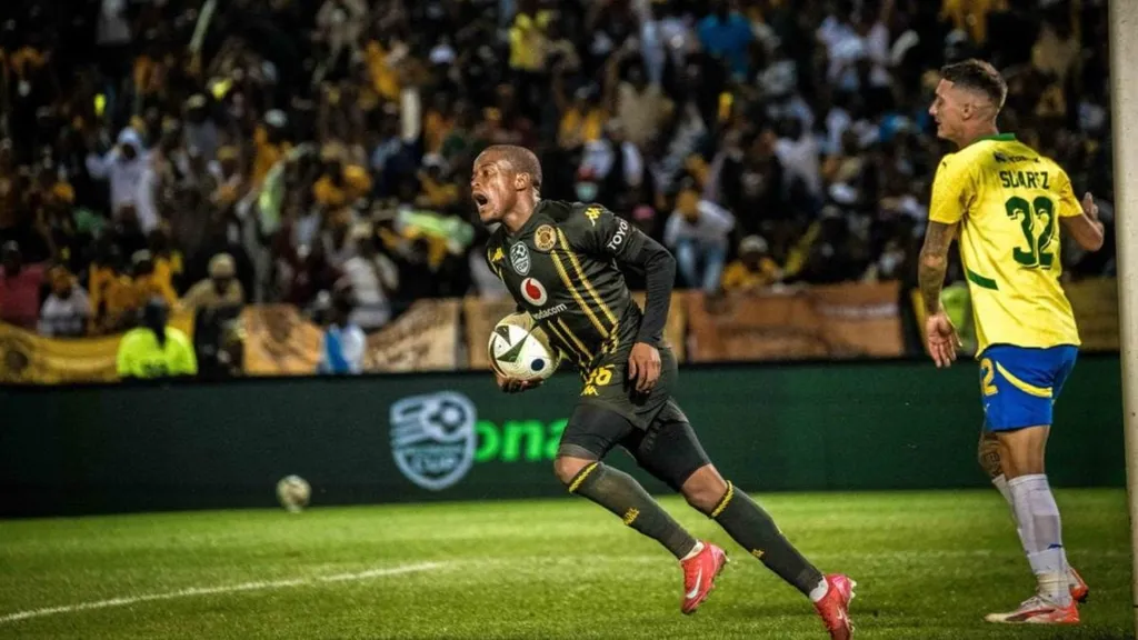 Wandile Duba celebrated scoring against Mamelodi Sundowns. Photo Kaizer Chiefs