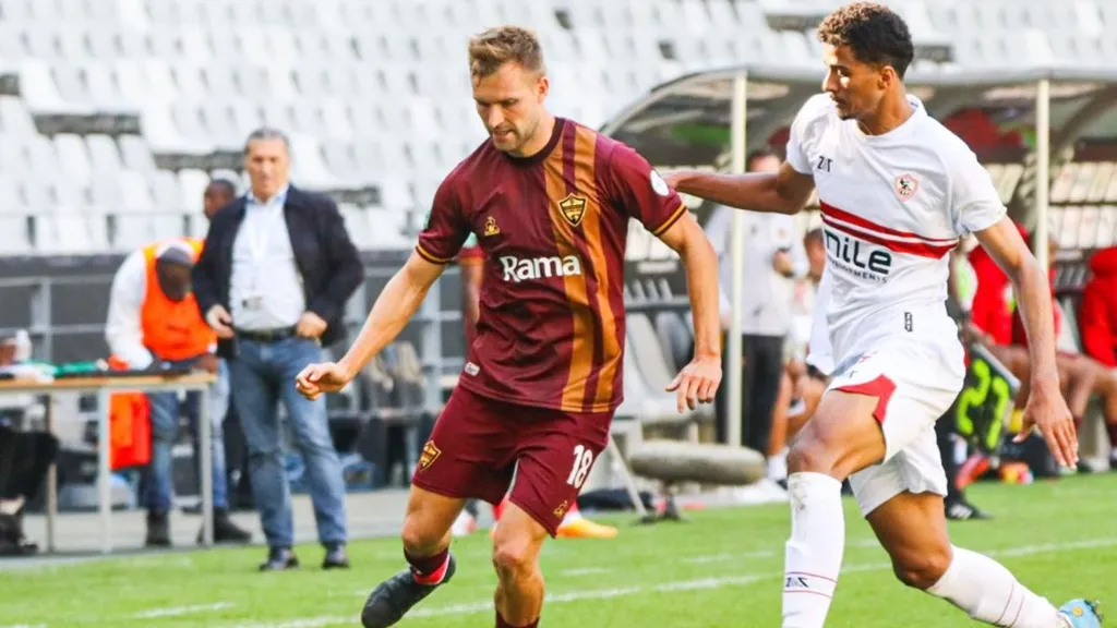 Andre de Jong of Stellenbosch in action against Zamalek. Photo Stellenbosch