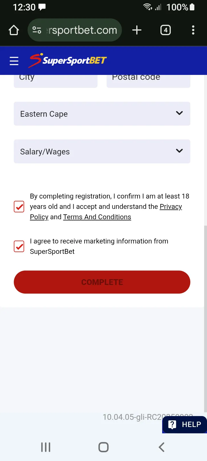 SuperSportBet Registration 3+